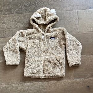 Patagonia Kids Cozy Tan Kids Fleece Bear Ear Hoodie